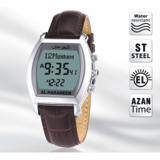 Azan Watch in Black Leather Band